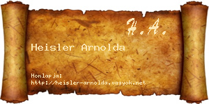 Heisler Arnolda névjegykártya
